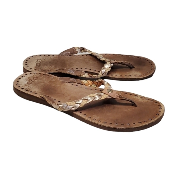 Ugg Australia Women Classic Comfort Leather Sandals Thong shoes sz 9 - Picture 1 of 10